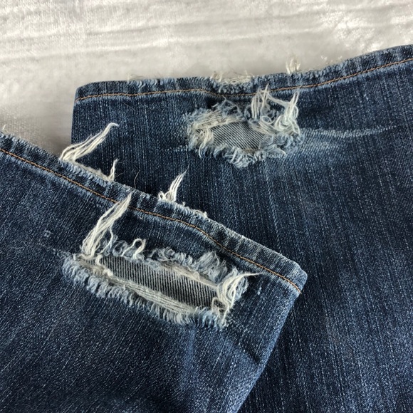 7 FAM Distressed Bootcut Sz 27 medium Wash Jeans - Picture 7 of 8